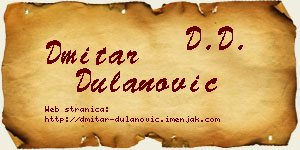 Dmitar Dulanović vizit kartica